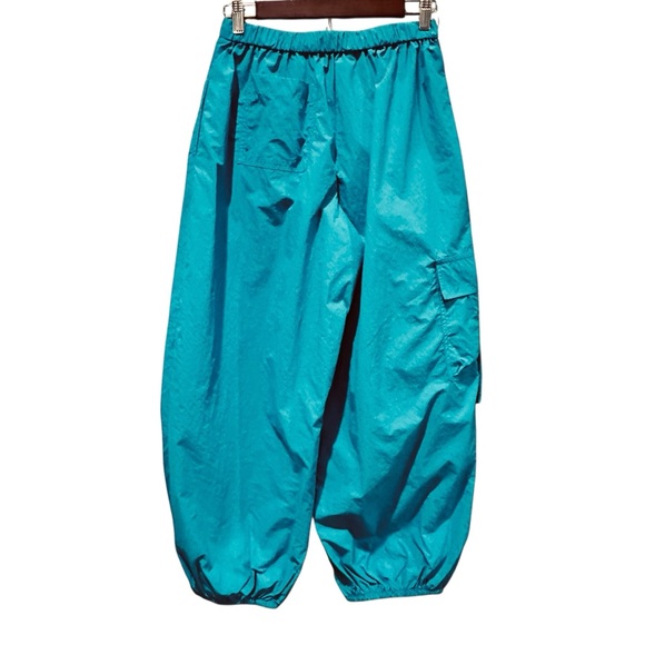 Urban Outfitters Jana Nylon Balloon High-Rise Cargo Pant Turquoise Women’s Small - Picture 6 of 10